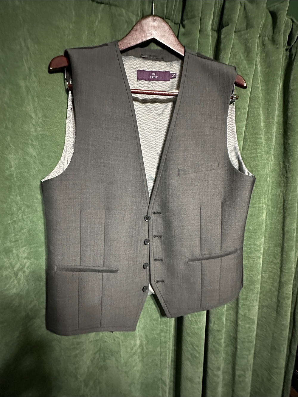 next Men's Grey Tailored Suit Vest